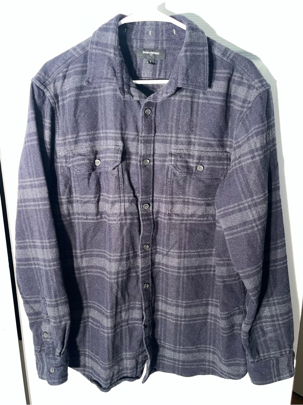 Banana Republic Flannel Men’s Long Sleeve Button Down Shirt Large L Cotton